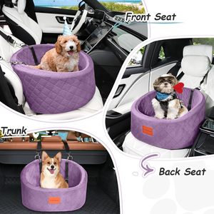 Siège de <span class=keywords><strong>voiture</strong></span> pour <span class=keywords><strong>chien</strong></span> et chat pour petits animaux de compagnie, tissu en coton ultra doux, design matelassé en diamant confortable, imperméable, écologique, antidérapant - Product Image 5