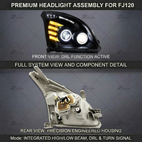 Nouveaux phares LED modifiés pour PRADO FJ120 2003-2009, feux de jour DRL, clignotants, accessoires de voiture