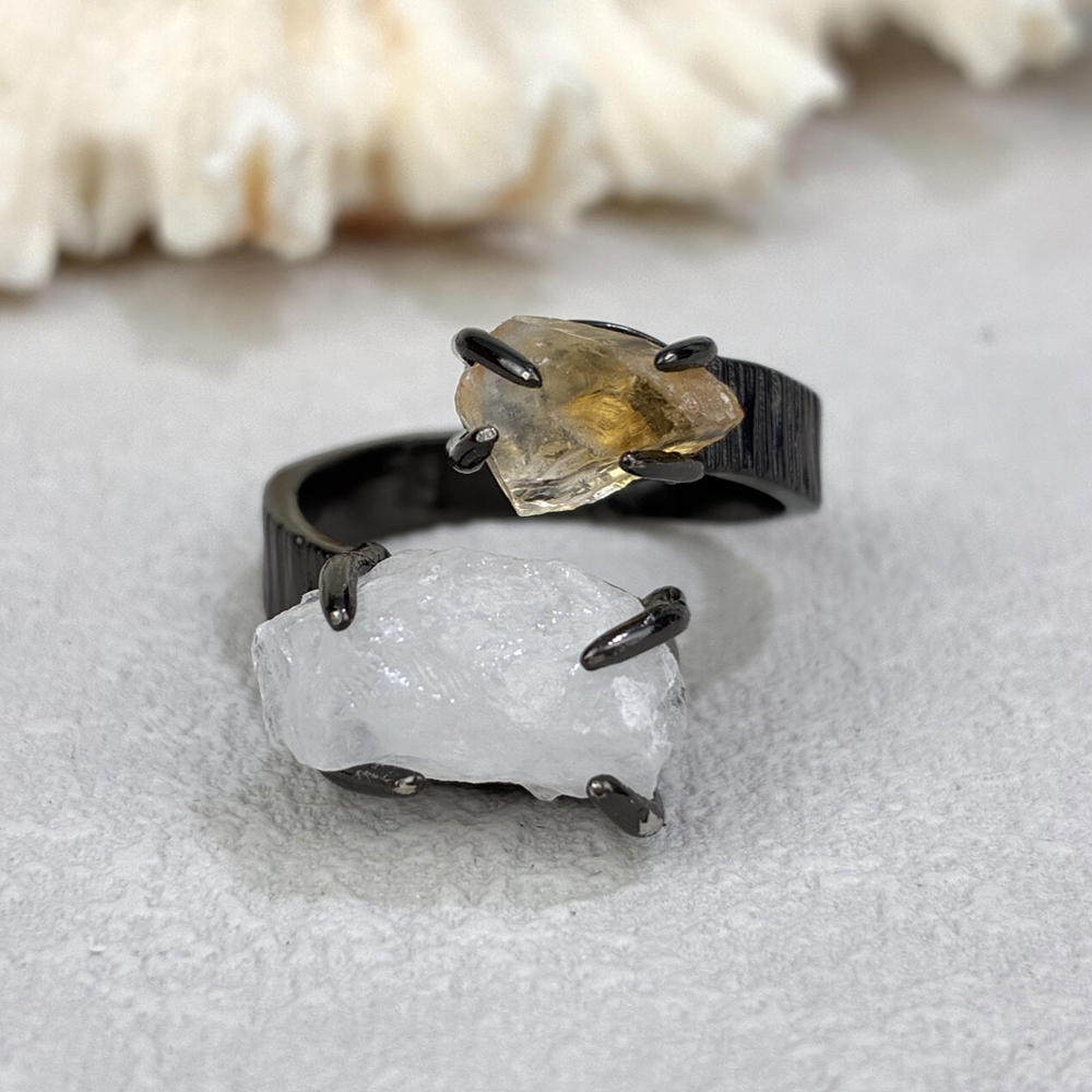 Citrino + cristallo bianco-nero/argento/oro