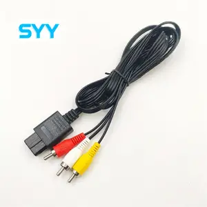 SYY热游戏机音频视频电视影音电缆至RCA线任天堂游戏ecube N64 SNES游戏配件