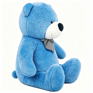 Oso de peluche azul personalizado, oso de peluche azul sentado, peluche suave de oso azul. - Product Image 1