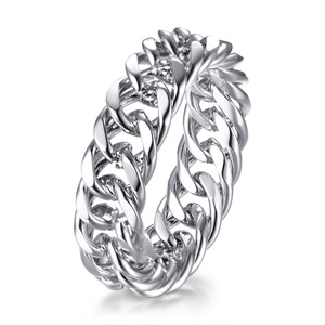 Anillo de Cadena de Acero Inoxidable para Mujer y Hombre, Dorado, Moderno, Personalizado, Impermeable, Minimalista, Apilable, para Uso Diario y Fiestas - Product Image 1
