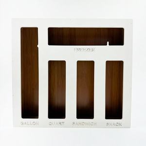 Bamboo Plastic Wrap <b>Storage</b> <b>Box</b> Rectangular With Lid And Compartments Drawer Organizer For <b>Kitchen</b> Food Container - Product Image 1