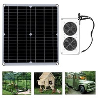 Güneş Enerjisi ve AC Güçlü 30W Esnek Bükülebilir Güneş Paneli Çift Egzoz Havalandırma Fanı 10-12 Saat Çalışma Süresi Tavuk Kümesi Karavan Evcil Hayvan Evi için