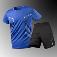 Conjunto Deportivo de Camiseta y Pantalones Cortos de Fitness, Transpirable, de Secado Rápido, Cómodo, Personalizado, de Alta Calidad, Venta Directa de Fábrica, Precio Bajo