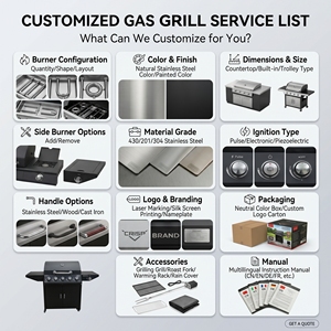 Grill a Gas Propano da 50.000 BTU con 4 Bruciatori e Fornello Laterale, Barbecue Portatile su Carrello per Giardino, Patio, Campeggio - Product Image 5
