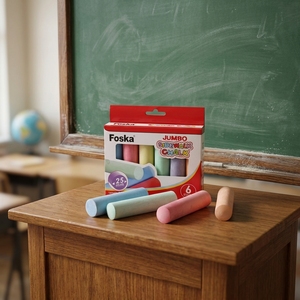 <span class=keywords><strong>Gessetti</strong></span> colorati non tossici Foska per <span class=keywords><strong>lavagna</strong></span> e <span class=keywords><strong>lavagna</strong></span> nera, a bassa emissione di polvere, grandi, per bambini, <span class=keywords><strong>con</strong></span> confezione in scatola stampata a colori. - Product Image 1