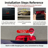 Projecteur de logo USB pour porte de voiture, lampe d'ambiance, remplacement pour Trumpchi GS8 ES9, accessoires de modification et de mise à niveau