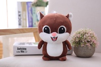 Peluche personnalisée en forme d'écureuil, mascotte en peluche avec visage brodé, écureuils en peluche marron et rose