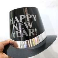Frohes Neues Jahr Partyhut Make-up Papier Cowboyhut Lincoln-Hut für Silvester