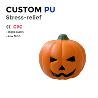 Jouets Squishy Citrouille d'Halloween Personnalisés en PU, à Remontée Lente, Anti-Stress, Jouets Sensoriels à Presser pour Enfants et Adultes