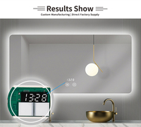 Interrupteur tactile capacitif intelligent 24V pour miroir de salle de bain LED avec fonction anti-buée, horloge et affichage de la température