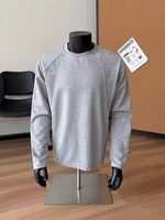 Heren Japan Stijl Regular Fit 100% Katoenen Gebreid Ademend T-Shirt Lange Mouwen Kraag Loszittend Zwart Grijs Wit Maatwerk