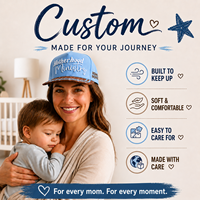Cappellino Sportivo in Denim con Logo Personalizzato Dymf per Mamma, Bicolore a Contrasto con Pois, in Cotone Regolabile