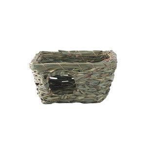 Nichoir pour oiseaux fait main en paille, taille moyenne, en forme carrée, en matériau végétal - Product Image 5