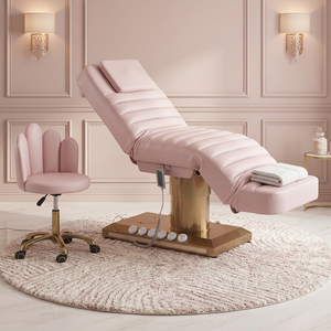Fauteuil de spa électrique avec base en acier inoxydable, durable, table de massage pour salon de beauté, fauteuil de spa électrique avec coussin moelleux - Product Image 1