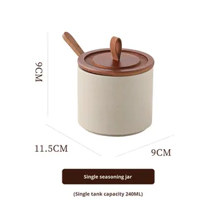 Vintage Japanese Style Ceramic Spice <strong>Jar</strong> and Salt Shaker <strong>Set</strong> with Cover Home Kitchen Seasoning Storage Bottles - Product Image 6