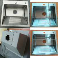 Évier de lavage profond en acier inoxydable 304 500x480mm avec kit de drainage complet - Prix usine pour évier de buanderie domestique