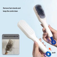 Brosse à cheveux rétractable BLISSLIFE avec coussin d'air 3D démêlant, auto-nettoyante et massante pour femmes aux cheveux bouclés, raides et épais