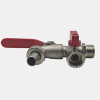 Robinet mural double sortie en alliage de zinc nickelé de 1/2 pouce pour machine à laver et arrosage de jardin