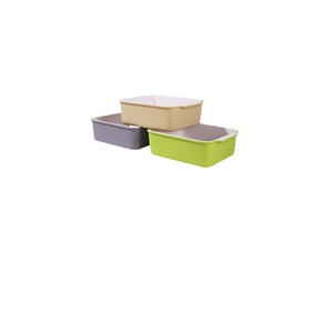 Creative Square Double Layer Plastic Drain <b>Basket</b> L Size <b>Stackable</b> Kitchen Draining Rack - Product Image 4