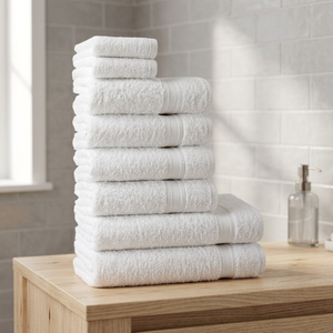 100% Cotton Wholesale Luxury Hotel <b>Bath</b> <b>Towels</b> Set <b>White</b> Cotton 5 Star Quality Zero Twist Quick-Dry Solid Color - Product Image 3