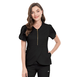 Toptan Unisex cerrahi odası özel <span class=keywords><strong>Logo</strong></span> elastik kısa kollu hastane doktor giysileri temel üniforma fırçalama setleri - Product Image 6