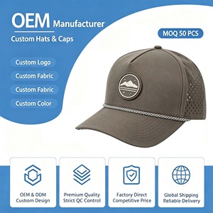 Gorras Deportivas de Nylon de Secado Rápido con Bordado 3D Personalizado al por Mayor, Gorras de Golf con Orificios Cortados con Láser, Visera Precurvada y Cierre a Presión - Product Image 1