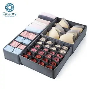 Factory Customize OEM Non-Woven Fabric PET Sock Shoe Organizer and Storage 4 Pack Organizers for Drawers Closet