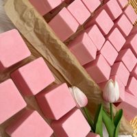 Jouet Squishy en forme de brique de lait rose, à rebond lent, parfum lait, carré, amusant à pincer, anti-stress, jouet de décompression