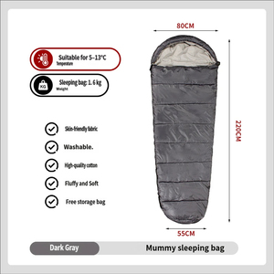 Sac de couchage mummy personnalisé 4 saisons ultraléger en fibres creuses <span class=keywords><strong>écologique</strong></span>s, imperméable, pour camping et randonnée par temps froid, individuel - Product Image 5