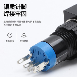 Lay12 <b>Push</b> <b>Button</b> <b>Switch</b> 1No1Nc 250V Ip40 With Led Indicator Light Screw Terminal Round Self Locking Self Resetting - Product Image 4