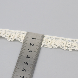 15 yards Ruffle ren <span class=keywords><strong>TRIM</strong></span> xếp li ren vải <span class=keywords><strong>TRIM</strong></span> trắng đàn hồi - Product Image 5