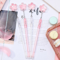 Stylos marqueurs de bureau Kawaii Sakura 0.5mm stylo gel pendentif pailleté avec matière plastique Design unique et chic