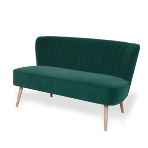 Canapés Laynsino pour salons, meubles modernes <span class=keywords><strong>sans</strong></span> accoudoirs, canapé 2 places en velours vert capitonné - Product Image 3