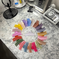 Pinces à cheveux en plastique givré de 11 cm, couleur unie, finition mate, design géométrique, transparentes, pour filles, usage quotidien