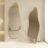 Miroir corporel LED Arch Top avec éclairage halo, interrupteur à capteur, lumière chaude, à poser ou à suspendre, pleine taille, service OEM