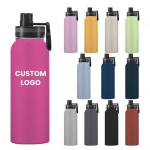High Quality 500ml/750ml/1L Stainless Steel Water Bottle Custom Logo Vacuum <b>Insulated</b> Bottle With Handle - Product Image 1