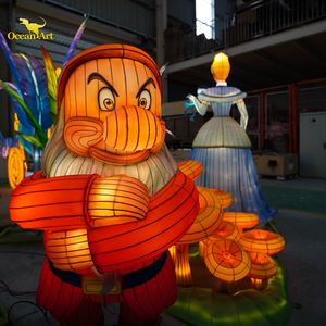 Custom Christmas Diwali & Thanksgiving Theme Festival Silk Lantern with LED Lights Waterproof for Exhibition - Product Image 6