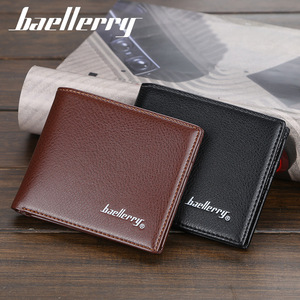 กระเป๋าสตางค์ผู้ชายแบบสั้นแบรนด์ Baellerry หนังนิ่มบาง ช่องใส่บัตรหลายช่อง กระเป๋าสตางค์แนวนอน ใช้ได้ทุกวัน สีน้ำตาลและสีดำ - Product Image 1