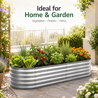 Jardinière Modulaire en Acier Galvanisé Thermolaqué, Grand Bac Rectangulaire pour Culture de Légumes en Extérieur, OEM/ODM