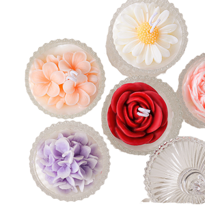 Décoration d'intérieur, parfum, cadeau pour la Saint-Valentin, <span class=keywords><strong>bougie</strong></span> parfumée à la cire de soja en forme de rose avec gobelet pour les mariages et les fêtes - Product Image 1