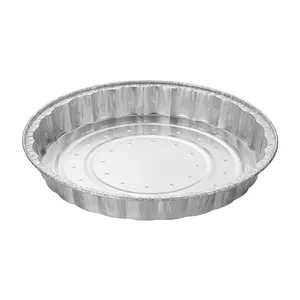 Round Food Grade Pizza Pans Aluminium Foil Food Containers 800ml Plate Factory Direct Sale Food Take Out