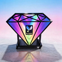 Support de Scène DJ LED Portable en Métal Coloré avec Logo Personnalisé, Support d'Ordinateur Portable pour Boîte de Nuit, Bar, Fête