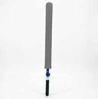 Plumeau plat à angle réglable avec housse en microfibre bleue, manche non télescopique pour le nettoyage des murs et des plafonds, poignée ergonomique pour la maison