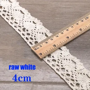 Pabrik kustom 1-5cm bordir renda putih kain untuk pernikahan katun 10meter/gulungan renda elastis Aksesori garmen