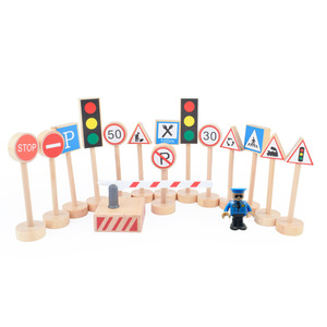 Jouets en bois, signes <span class=keywords><strong>de</strong></span> route, expédition rapide, panneaux <span class=keywords><strong>de</strong></span> circulation pour enfants - Product Image 5
