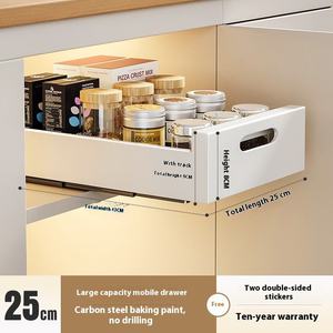 Organizador de Almacenamiento Moderno para el Hogar, Estante Metálico con Cajones Extraíbles para Cocina, Especias, Condimentos, Tazones, Platos y Fregadero - Product Image 6