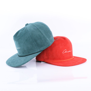 Casquette <span class=keywords><strong>Snapback</strong></span> Personnalisable Colorée avec Logo de Marque – Vente en Gros, Casquette <span class=keywords><strong>Snapback</strong></span> 5 Panneaux en Velours Côtelé avec Cordon - Product Image 5