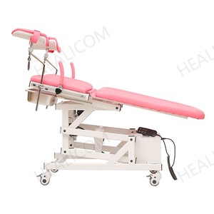 Dossier réglable 75 ° Accoudoirs à grand arc Conception facile à nettoyer <span class=keywords><strong>Table</strong></span> d'examen pelvien pour les procédures obstétricales et gynécologiques - Product Image 4